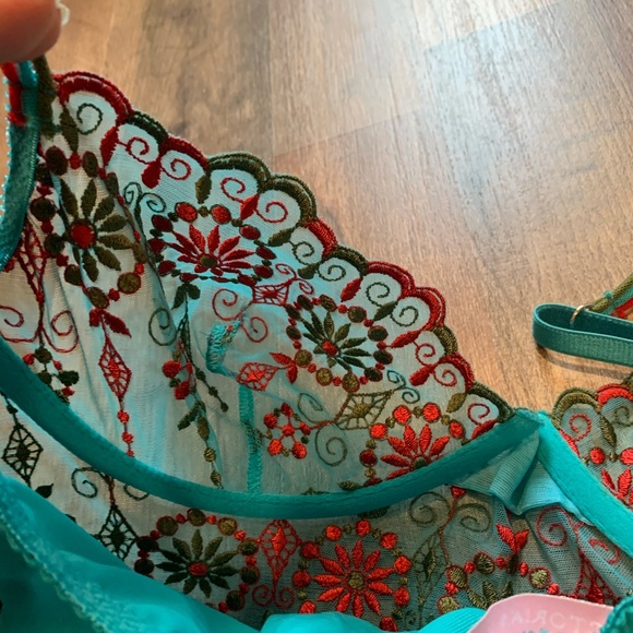 VS Vintage Y2K Pink Label Moroccan Embroidered Bohemian Crystal Babydoll Set - Picture 15 of 15